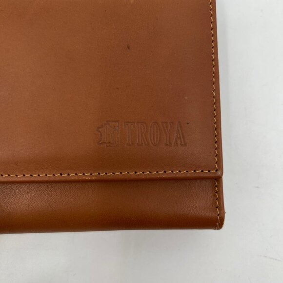 Troya Brown Leather Wallet | Gold Hardware & Braided Detail - Picture 6 of 7